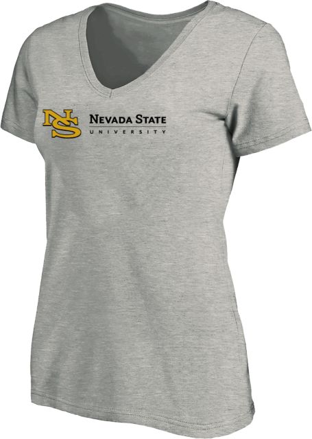 Nevada State Womens Plus Sizes V Neck T Shirt NS Institutional Mark - ONLINE ONLY