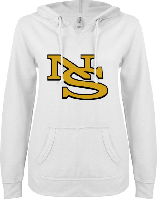 Nevada State ENZA Womens V Notch Raw Edge Fleece Hoodie Nevada State NS - ONLINE ONLY