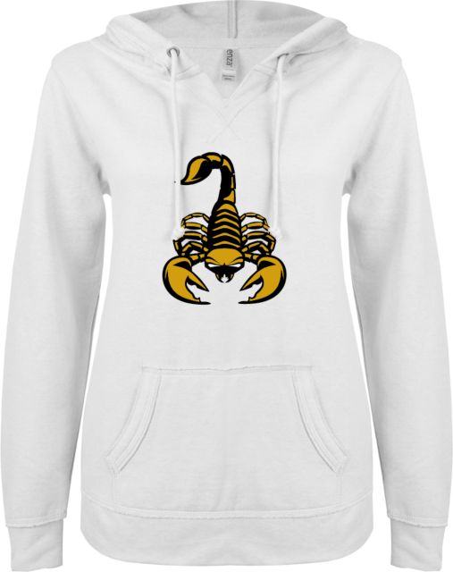 Nevada State ENZA Womens V Notch Raw Edge Fleece Hoodie NS Scorpion - ONLINE ONLY